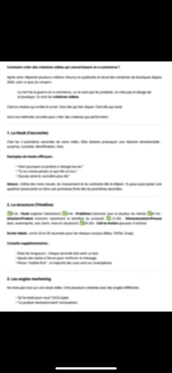 J’ai dépensé des millions d’euros en pub depuis 2020, 

et j’ai appris une chose très IMPORTANTE 

👉 Le nerf de la guerre, c’est les créatives.

J’ai rédigé un PDF avec ma méthode COMPLÈTE pour créer des créatives qui convertissent.

RT + COMMENTE « ECOM » 

Je te l’envoie en DM