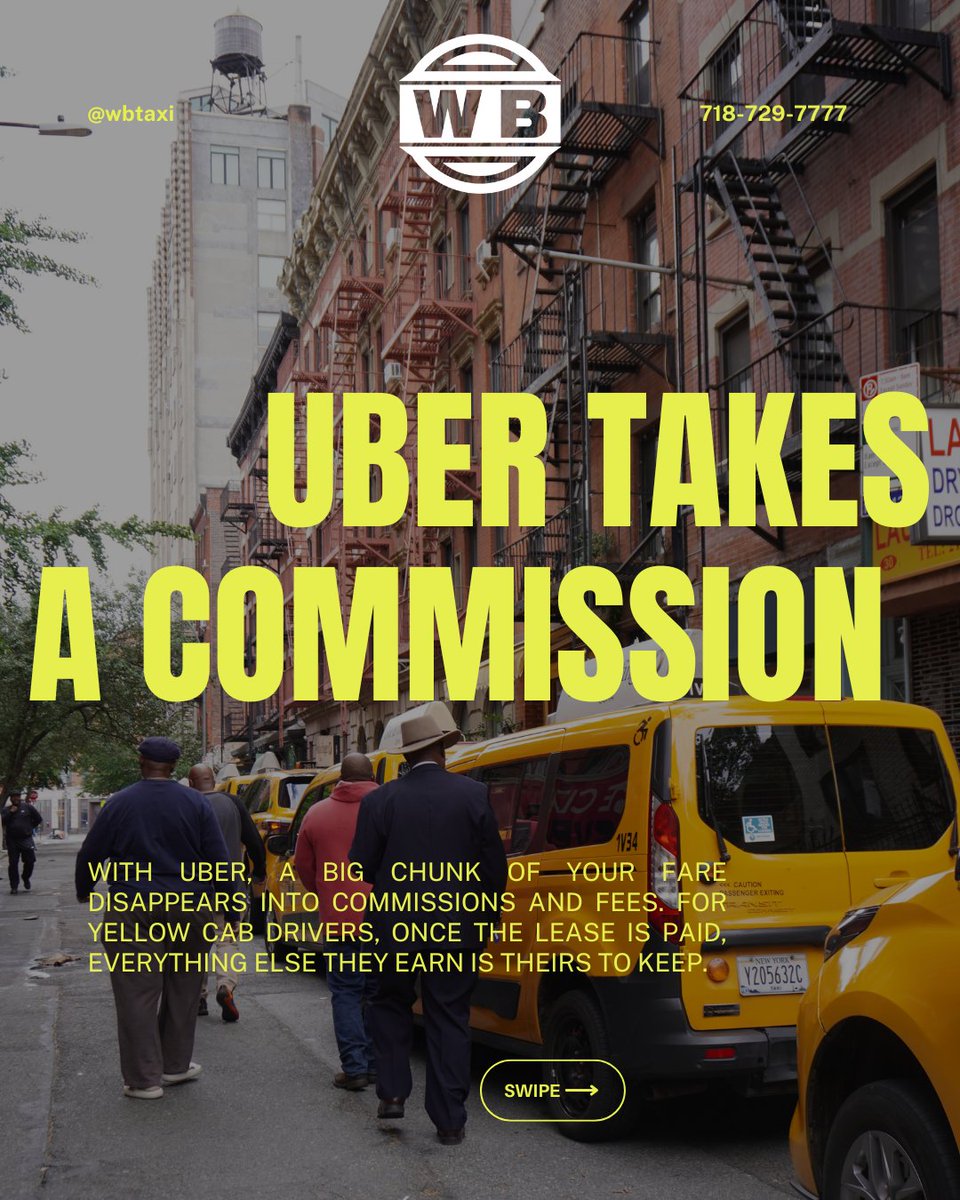 More support, freedom and earnings💛➡️Swipe to learn why Uber drivers are switching to Yellow.

#nyc #newyorkcity #nyctaxi #wbtaxi #taxicab #taxi #yellowcab #yellowtaxi #taxidriver #taxidrivers
