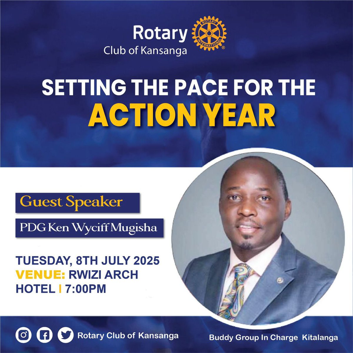 Join tomorrow  as our very own <a href="/DGKenMugisha/">PDG Ken Mugisha</a>  sets the pace for the Action Year!