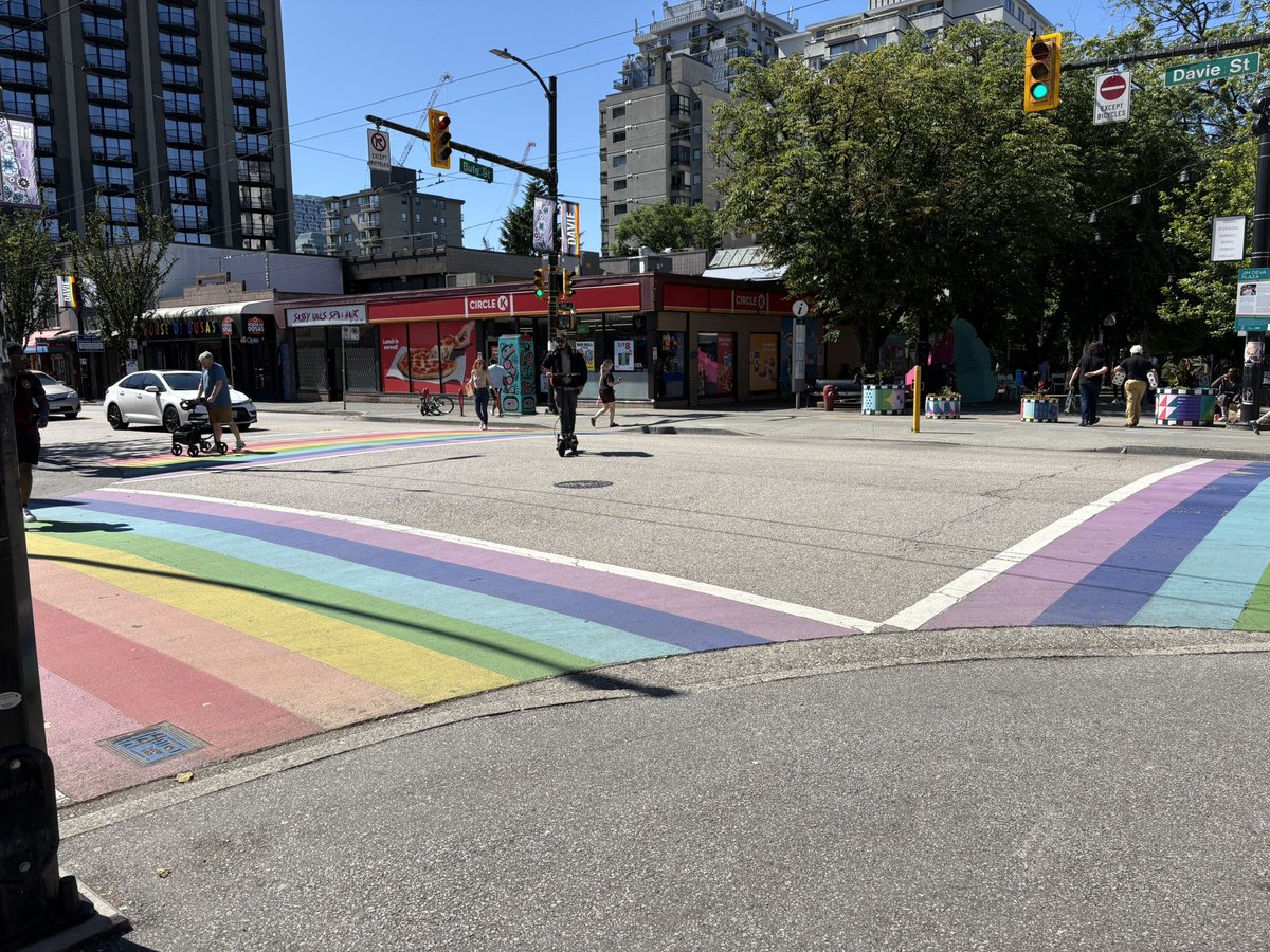 Davie Street on the final day of Pride Month. #yvr #vancouver
