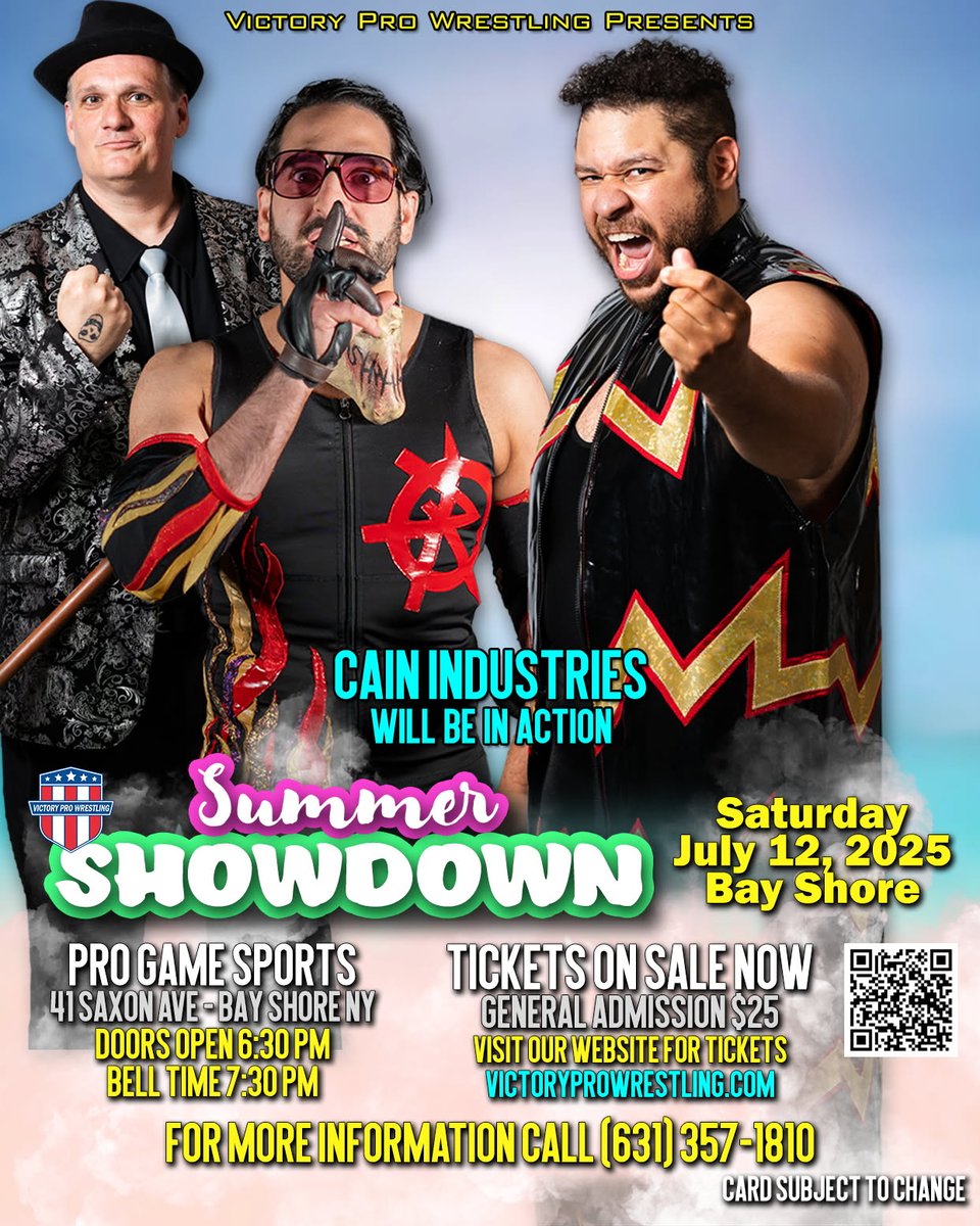 Andrew from Medford got their tickets to Summer Showdown
Sat July 12 | Pro Game Sports, Bay Shore

Get your tickets now: VictoryProWrestling.com
#vpwsellsout #wrestling #summershowdown