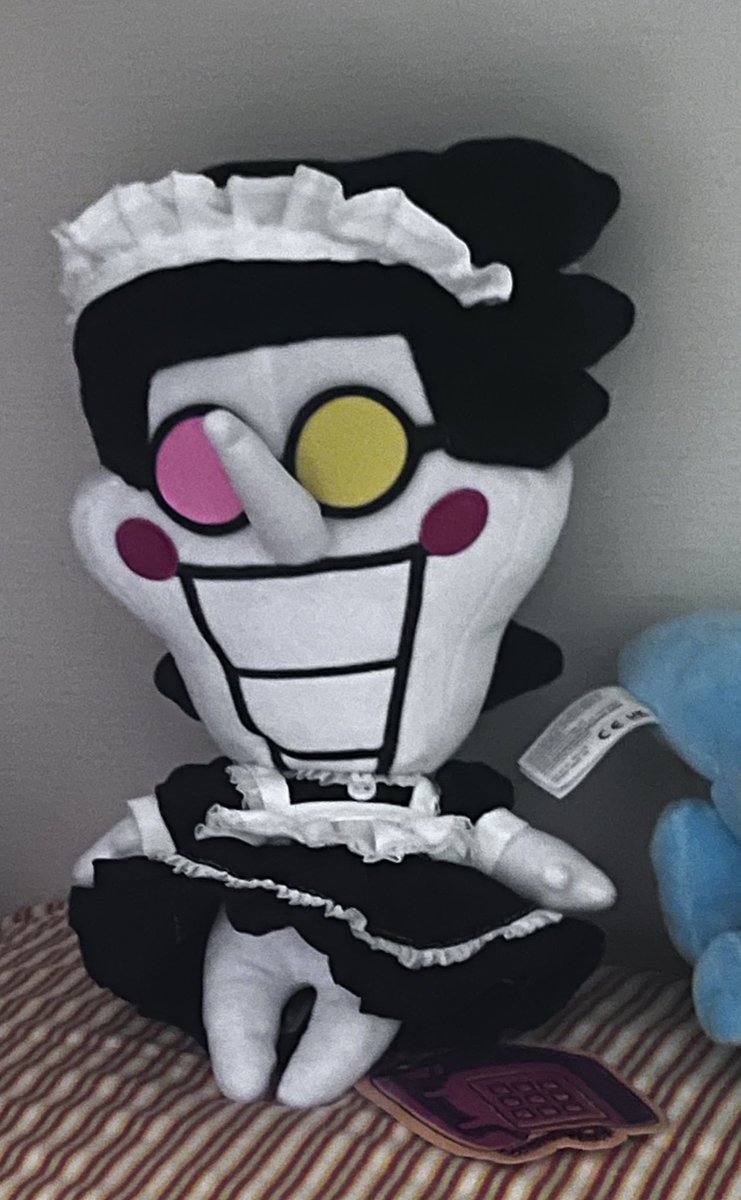 life update: i got a spamton plush and put him in a maid dress
