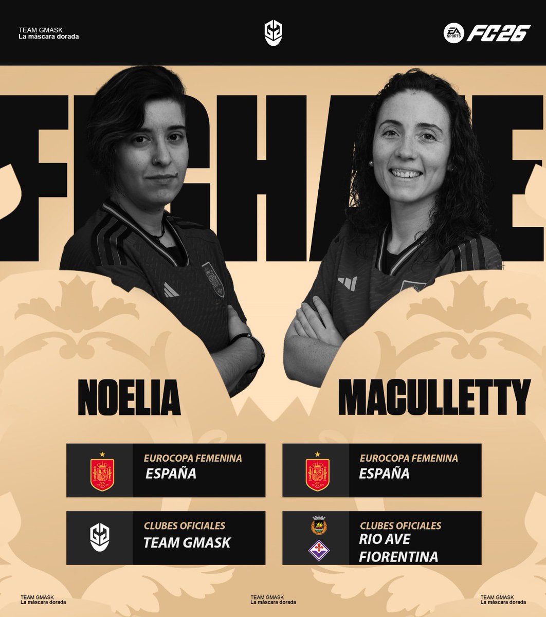 Team GMask (@teamgmask) on Twitter photo 🔎 |FICHAJE• EA FC FEM
🗓️07/07/2025
¡Nos metemos de lleno en el mundo del EA FC Femenino! 👀
Dos jugadoras que jugaron la Eurocopa Femenina con España🇪🇸
Además de una ser exjugadora de la Fiorentina y Rio Ave🙂↔️
Bienvenidas a casa ! 🏡
👤 <a href="/Maculletty/">Maculletty</a>
👤 <a href="/NoeliaFifa/">NoeliaFifa 🩵</a> 🔎 |FICHAJE• EA FC FEM
🗓️07/07/2025
¡Nos metemos de lleno en el mundo del EA FC Femenino! 👀
Dos jugadoras que jugaron la Eurocopa Femenina con España🇪🇸
Además de una ser exjugadora de la Fiorentina y Rio Ave🙂↔️
Bienvenidas a casa ! 🏡
👤 <a href="/Maculletty/">Maculletty</a>
👤 <a href="/NoeliaFifa/">NoeliaFifa 🩵</a>