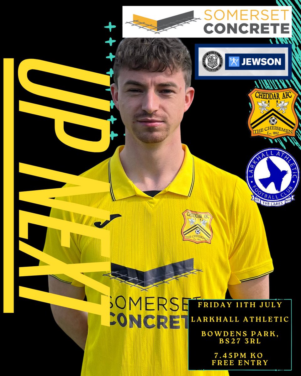 This Friday the first team are in action at Bowden’s Park as we welcome <a href="/LarkhallAFC/">Larkhall Athletic FC</a> to the Theatre of Cheese in a tough friendly against more Southern League opposition. 

Entry is free so come on down and watch the Cheesemen face the Larks with a cold one! 🍺

<a href="/swsportsnews/">South West Sports News</a>