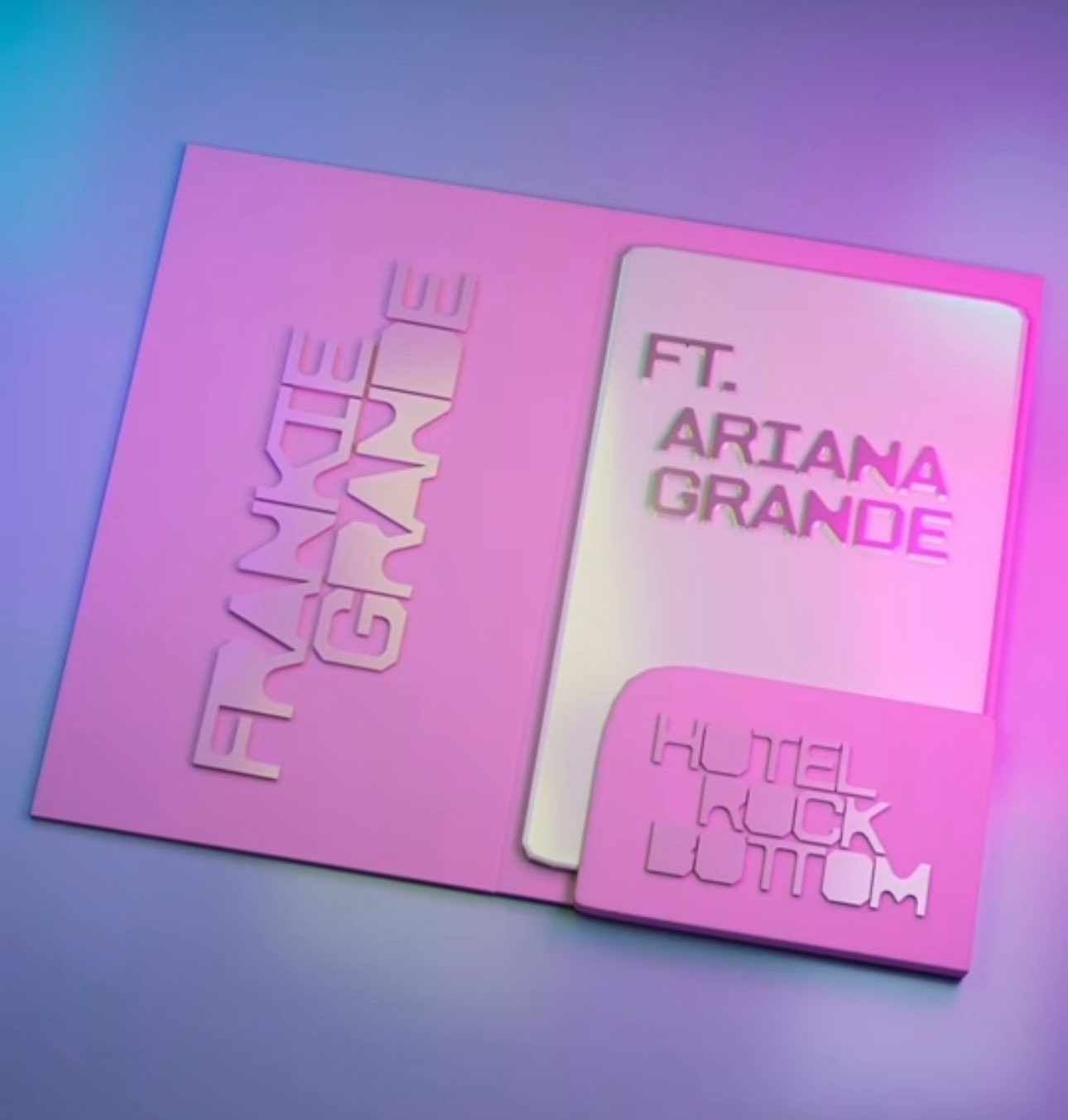 Ariana Grande singing with Frankie Grande, Hotel Rock Bottom remix cover art, sibling collaboration in studio, pop and Broadway crossover, Joburg ETC
