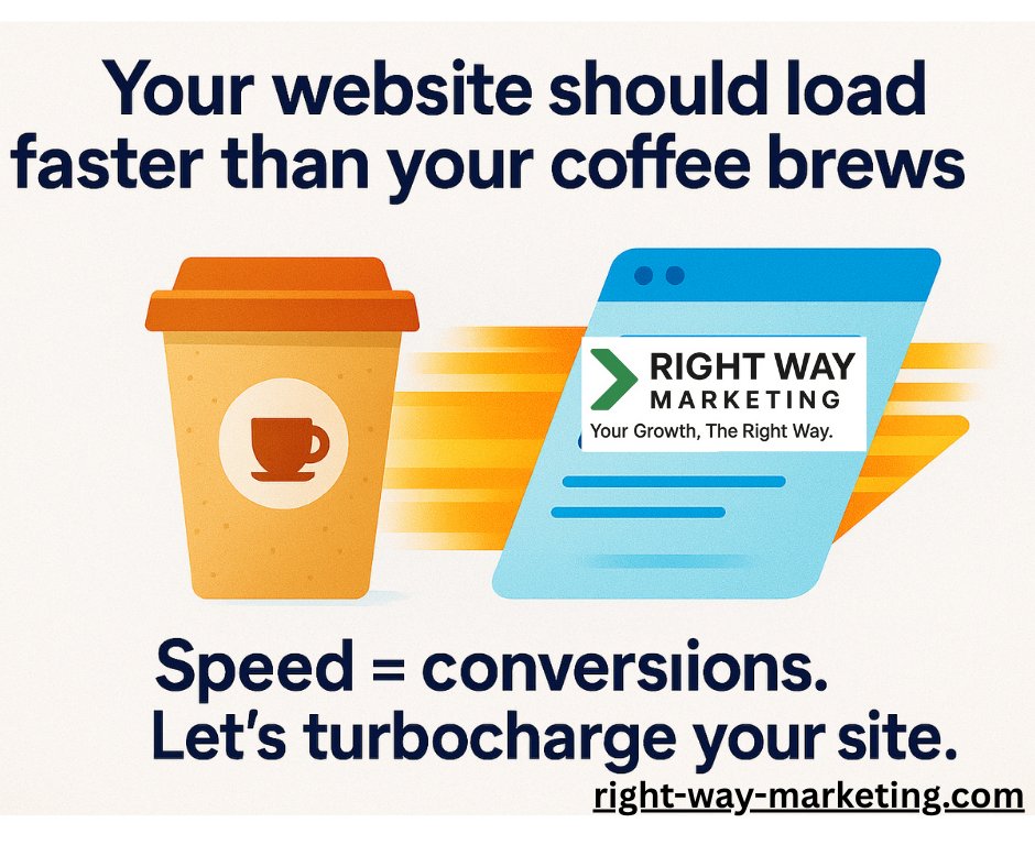 Right_Way_Mktg's tweet image. &quot;Your website should load faster than your coffee brews ☕⚡. Speed = conversions. Let’s turbocharge your site.&quot;
 #SpeedOptimized #WebsitePerformance

🌐 right-way-marketing.com
📞 469-734-1833