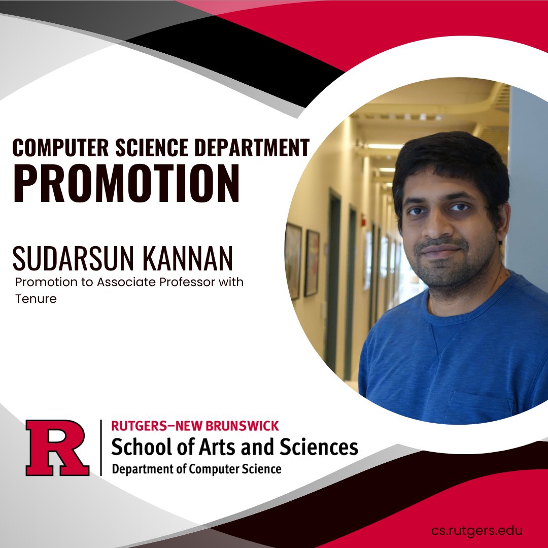 RutgersCS's tweet image. Congratulations to our newly tenured faculty: Sudarsun Kannan, Dong Deng, and Srinivas Narayana have been promoted to Associate Professor with tenure. This milestone is a testament to their outstanding research, dedication to teaching, and invaluable service to our department.