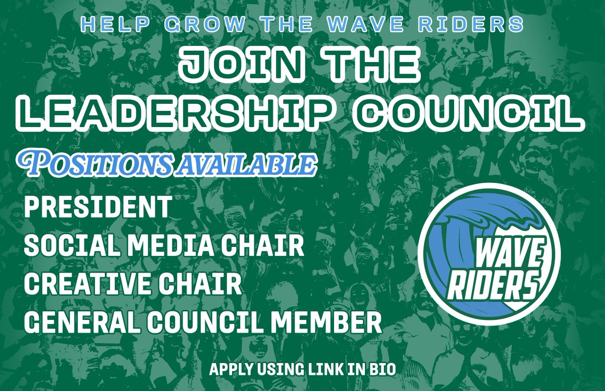 tuwaveriders's tweet image. 🚨 𝑯𝒆𝒍𝒑 𝒔𝒉𝒂𝒑𝒆 𝒕𝒉𝒆 𝒇𝒖𝒕𝒖𝒓𝒆 𝒐𝒇 𝑾𝒂𝒗𝒆 𝑹𝒊𝒅𝒆𝒓𝒔!🚨
We’re looking for students to join the 2025–26 Wave Riders Leadership Council!
Use this link to apply!
forms.gle/cXMjLpnyLRntSp…
#RollWave🌊 | #RideTheWave