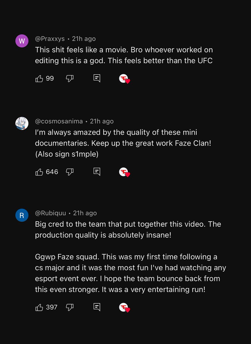 therealhasan_'s tweet image. when cooking docs for @FaZeEsports
the goal is not only to entertain the fans at a high level, but to bring them into the team
join the team through the highs and lows, front row 🦅
reading comments like this is EVERYTHING
it’s all fuel to the fire ❤️🔥
thank you, #FaZeUp