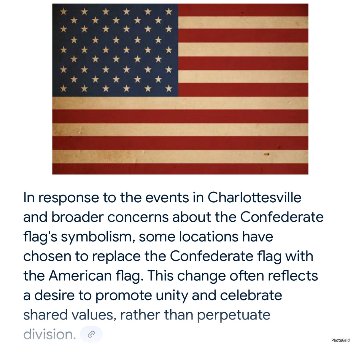 Antonio Moore (@tonetalks) on Twitter photo <a href="/BreeNewsome/">Don’t Boo…Revolt!</a> Just a whole fool….
“In response to the events in Charlottesville and broader concerns about the Confederate flag's symbolism, some locations have chosen to replace the Confederate flag with the American flag.” <a href="/BreeNewsome/">Don’t Boo…Revolt!</a> Just a whole fool….
“In response to the events in Charlottesville and broader concerns about the Confederate flag's symbolism, some locations have chosen to replace the Confederate flag with the American flag.”