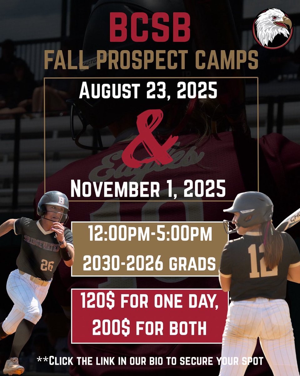 🚨ATTENTION FUTURE EAGLES🚨

Click the link below to secure your spot a one OR both of our upcoming fall prospect camps.

docs.google.com/forms/d/1UPRNh…