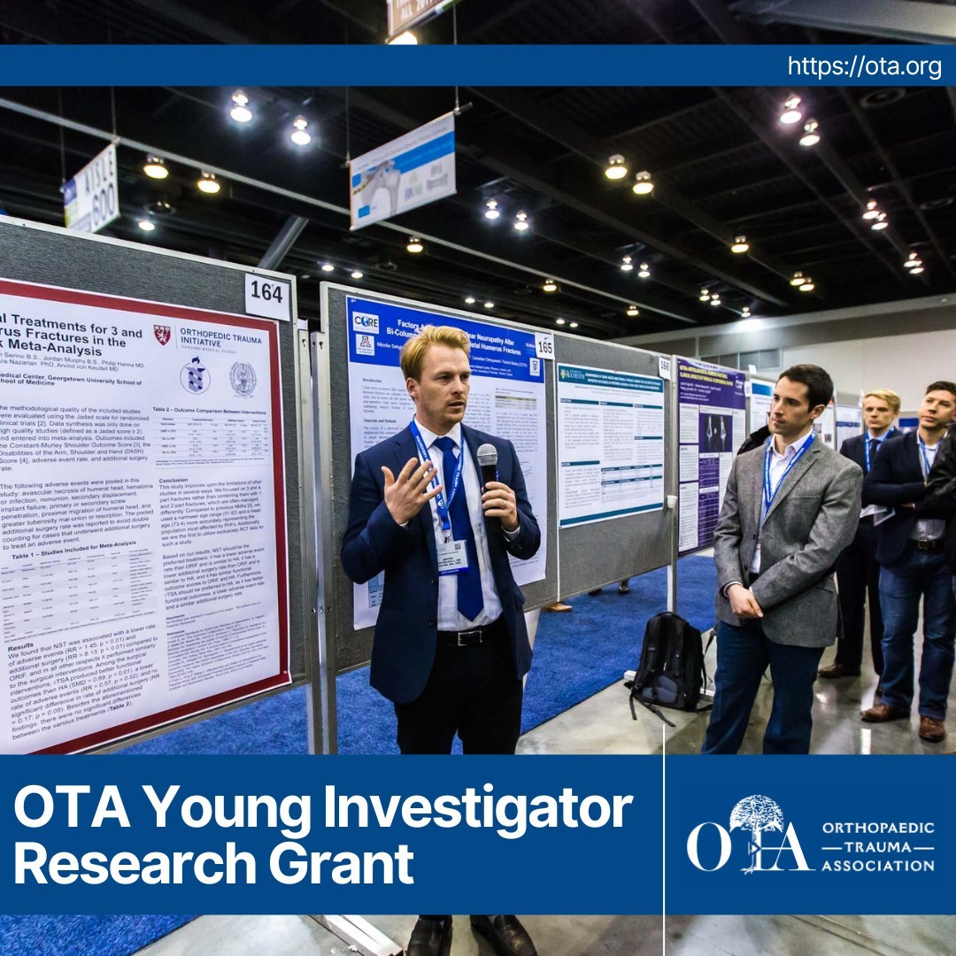 otatrauma's tweet image. OTA Grant submissions are open until July 15, 2025. Review requirements and details for all four grants at bit.ly/3UPX0HY