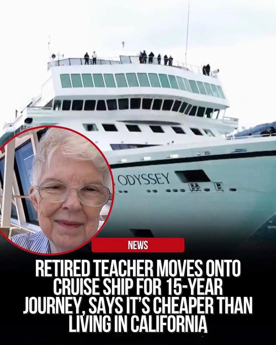 According to reports, a 77-year-old retired teacher from California has traded her retirement home for life at sea $ 71 Sharon Lane moved onto the Villa Vie Odyssey, the world's first perpetual cruise, saying it's actually cheaper than living in California.
She boarded in June