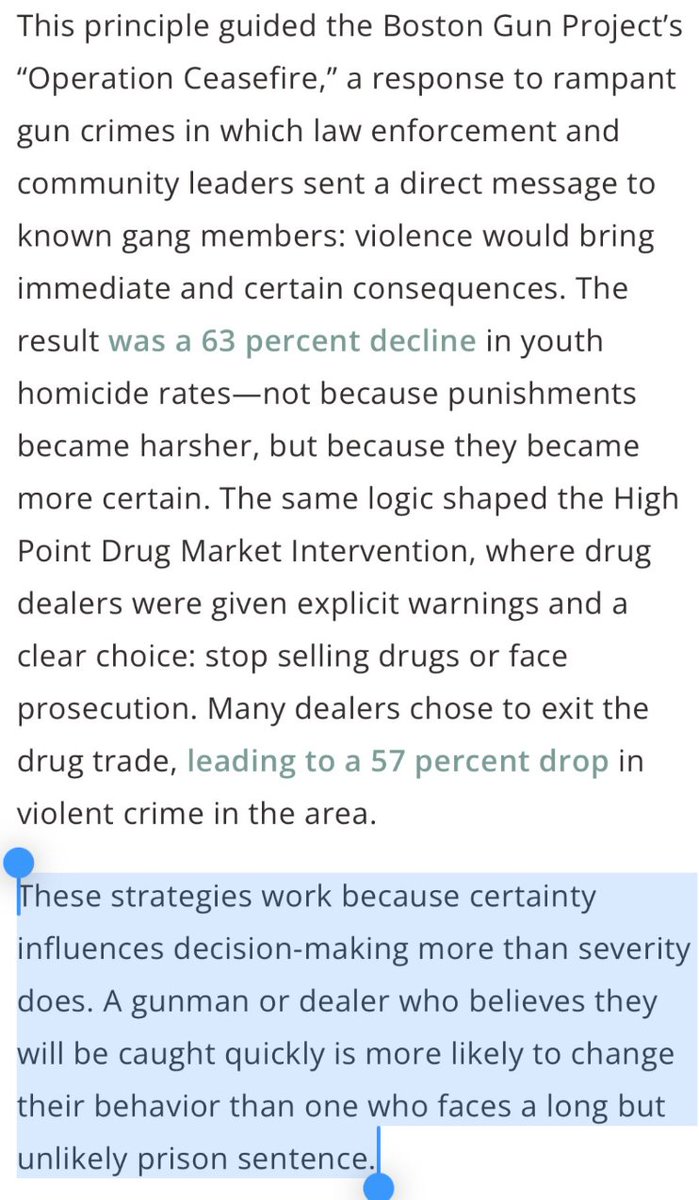 The data is clear. It’s not harsher sentences but higher certainty of getting caught that deters crime.

Shifting resources toward solving crimes—by funding more detectives and boosting clearance rates—can curb crime.