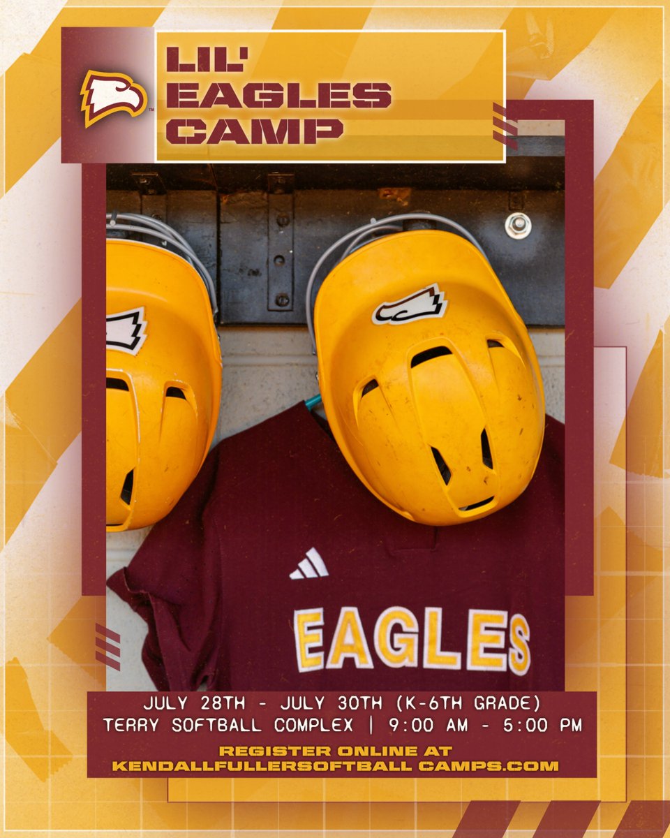 ☀️ Lets have some fun in the sun Lil Eagles!☀️

3️⃣ full days of softball drills, fun games, and special treats!🤩

‼️Register soon before prices go up on July 15th! ‼️

click the link ⬇️ and register today‼️
🔗bit.ly/kfullersbcamps

#Wuon2 | #ROCKtheHILL 🦅