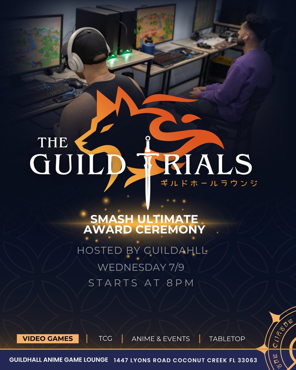 Smash Ultimate! We will be doing The Guild Trials Award Ceremony this Wednesday right before bracket. Check out the fully updated leaderboard for season 1, and support your fellow players!