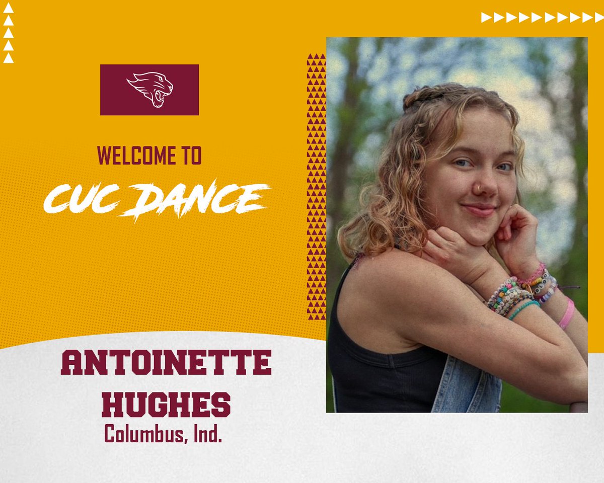 It's time to welcome another new family member for the 2025-26 season ⬇️                    

Meet our transfer art education major from Butler University.                      

Welcome to the CUC Family, Antoinette Hughes!!
