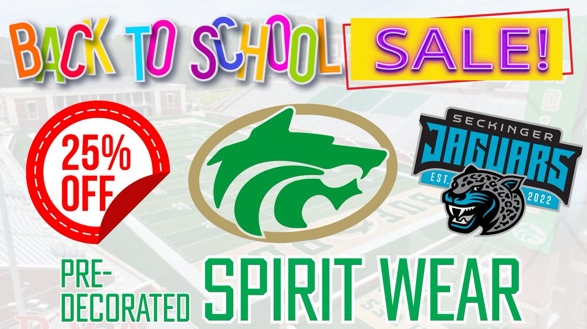 LET'S GO, Buford! School starts in THREE SHORT WEEKS! Come down and see us, where we have plenty of Pre-Decorated, In Stock Spirit Wear ON SALE for the Month of July!

#creativewearinc #bufordga #bufordspiritwear