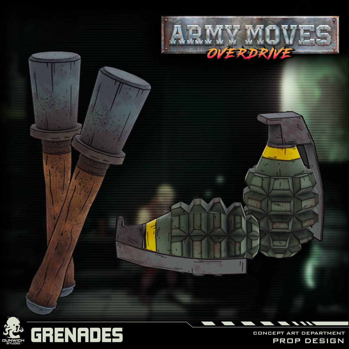 💣 Boom-ready and dangerously stylish — here’s a look at grenade designs for Army Moves Overdrive!
Built for chaos. Made to pop. 🧨🔥
Which one would you throw first?

#ArmyMovesOverdrive #GameArt #ArcadeShooter #WishlistOnSteam #Broforce