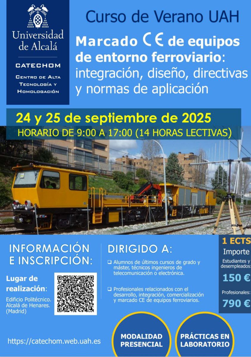 FullSupervision's tweet image. Curso interesante para profesionales que se dediquen al diseño o al ensayo de equipos para entorno ferroviario.