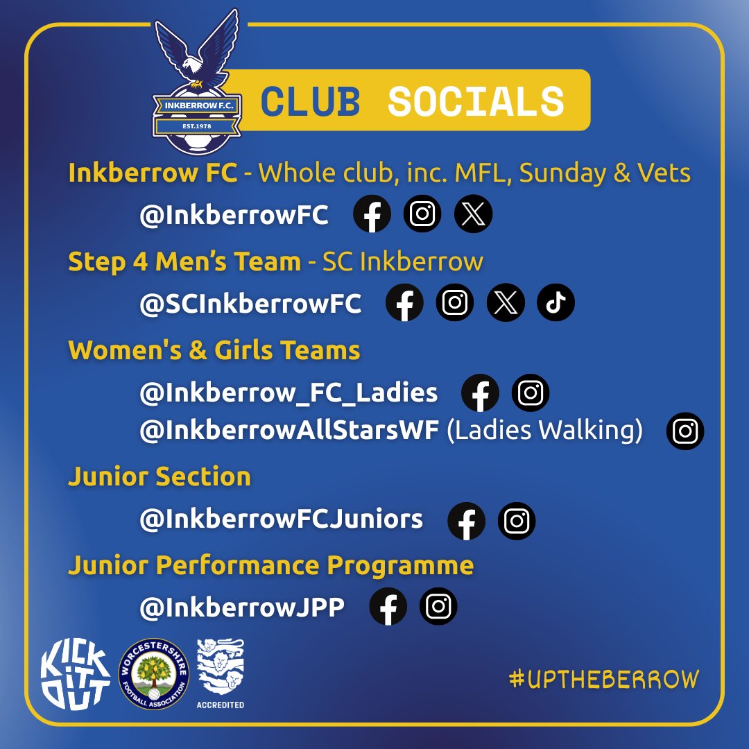 Inkberrow Football Club (@inkberrowfc) on Twitter photo Make sure you don't miss a moment of Inkberrow FC action! Drop us a follow on our official channels to get all your Berrow content straight to you feed #UTB 🦅
<a href="/SCInkberrowFC/">Sporting Club Inkberrow FC 🦅</a> Make sure you don't miss a moment of Inkberrow FC action! Drop us a follow on our official channels to get all your Berrow content straight to you feed #UTB 🦅
<a href="/SCInkberrowFC/">Sporting Club Inkberrow FC 🦅</a>
