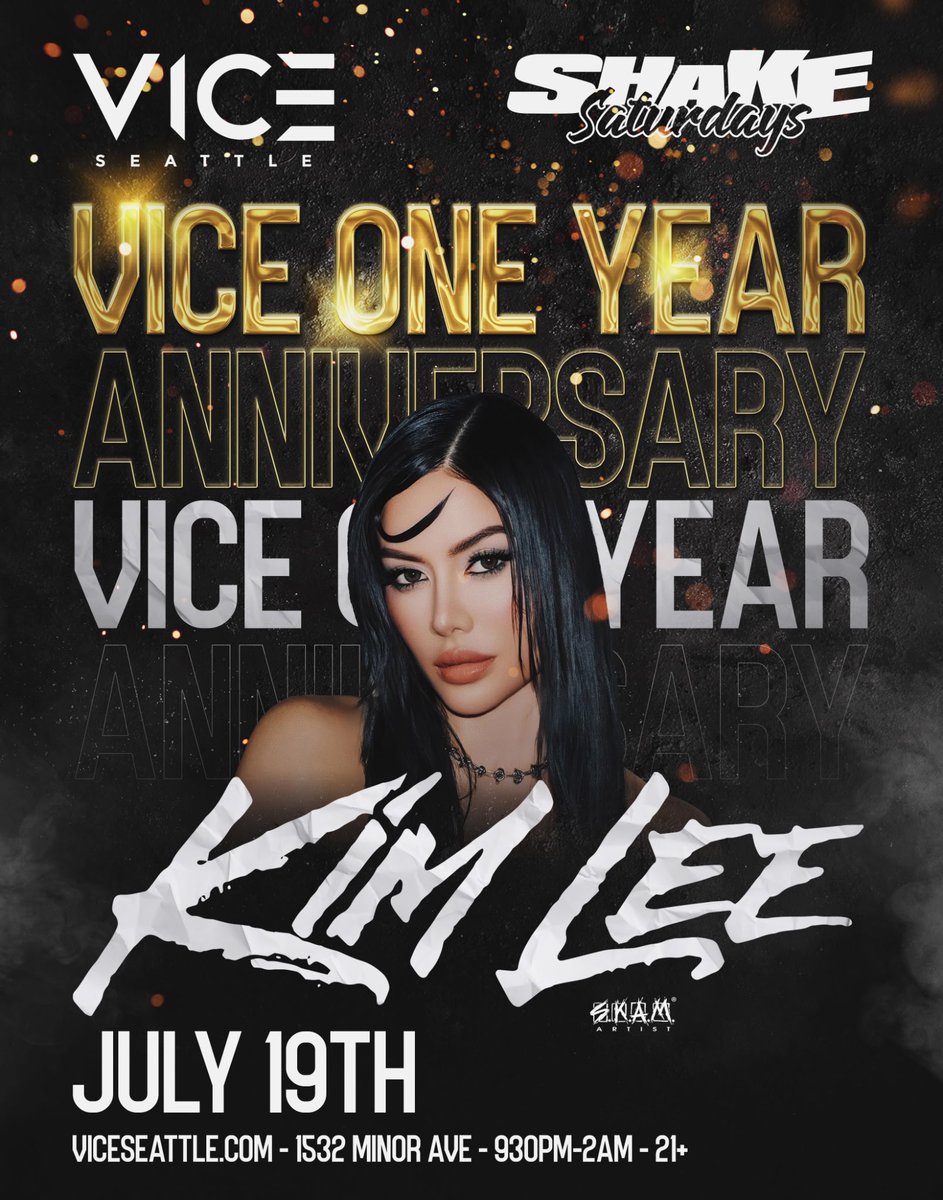 SEATTLE! Get ready to party with me this Saturday, July 19th! For Vice’s 1 Year Anniversary party! Get your tickets and get there early!