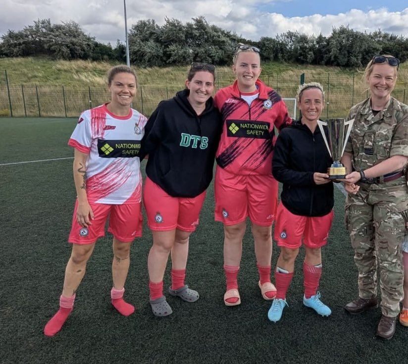 RAF_Logistics's tweet photo. The inaugural Logistics Profession ⚽️ Tournament kicked off today. The King Tools 🏆 winners were the “Misfits" a team of women from across the RAF, the Shaun Thomas 🏆 for 2nd place went to @RAFBrizeNorton. The weather held out, music played, food &amp; refreshments were enjoyed ⚽️ https://t.co/SIIOSh1hQe