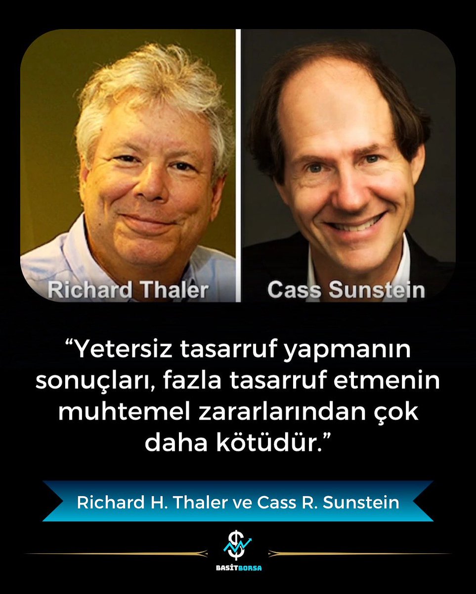💡Davranışsal Ekonominin Ustaları: Thaler &amp; Sunstein
Nobel ödüllü ekonomist Richard Thaler ve hukukçu Cass Sunstein, insanların karar alma süreçlerini daha sağlıklı hale getirmek için “dürtme (nudge)” kavramını geliştirdiler.

💬 Kitaplarında yer alan şu cümle aslında hayatımızda