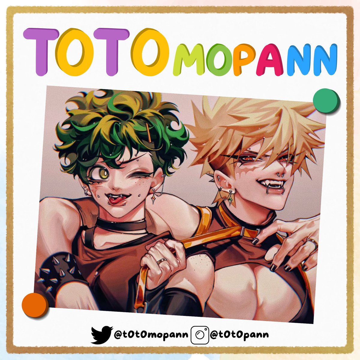 Color You Mine: BKDKBK Coloring Book (@bkdkcolorzine) on Twitter photo 🖍️Color You Mine: BKDKBK Coloring Book🖍️
Guest Spotlight! Let's all welcome <a href="/t0t0mopann/">Շ 0 Շ 0 ⋆˖ ࣪⭑</a>!
We can't wait to color in their super pretty Katsukis and Izukus! 🖍️Color You Mine: BKDKBK Coloring Book🖍️
Guest Spotlight! Let's all welcome <a href="/t0t0mopann/">Շ 0 Շ 0 ⋆˖ ࣪⭑</a>!
We can't wait to color in their super pretty Katsukis and Izukus!