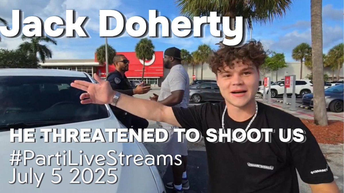 degens5436's tweet image. Jack Doherty’s Target stream got serious FAST.
Man in red Infiniti pulled up, called them out, then allegedly threatened to shoot.
Jack kept filming the whole time — even when cops showed up.
#JackDoherty #IRLstream #TargetIncident youtu.be/qpZw60kKKGs