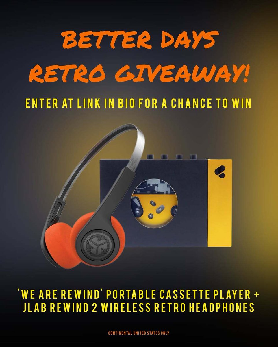 Better Noise Music (@betternoise) on Twitter photo Rewind to Better Days! Enter at the link for a chance to win a modern cassette player from @we_are_rewind and a pair of nostalgic headphones from @jlabaudio 🎧 Continental US only.
<a href="/Yellowcard/">Yellowcard</a> new track “Take What You Want” from their upcoming album Better Days drops Wednesday! Rewind to Better Days! Enter at the link for a chance to win a modern cassette player from @we_are_rewind and a pair of nostalgic headphones from @jlabaudio 🎧 Continental US only.
<a href="/Yellowcard/">Yellowcard</a> new track “Take What You Want” from their upcoming album Better Days drops Wednesday!