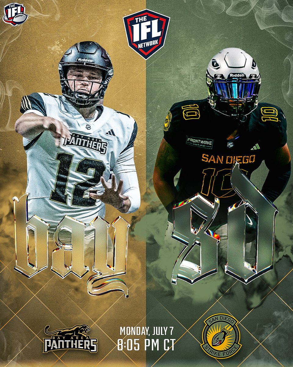 Indoor Football League (@indoorfl) on Twitter photo It’s a showdown at the top on Monday Night IFL!
The Western Conference’s elite collide as the <a href="/PanthersIFL/">Bay Area Panthers</a> roll into San Diego. With a playoff berth already locked in, the Panthers are playing for dominance. Meanwhile, The <a href="/sdstrikeforce/">San Diego Strike Force</a> is fighting to punch their ticket to the It’s a showdown at the top on Monday Night IFL!
The Western Conference’s elite collide as the <a href="/PanthersIFL/">Bay Area Panthers</a> roll into San Diego. With a playoff berth already locked in, the Panthers are playing for dominance. Meanwhile, The <a href="/sdstrikeforce/">San Diego Strike Force</a> is fighting to punch their ticket to the
