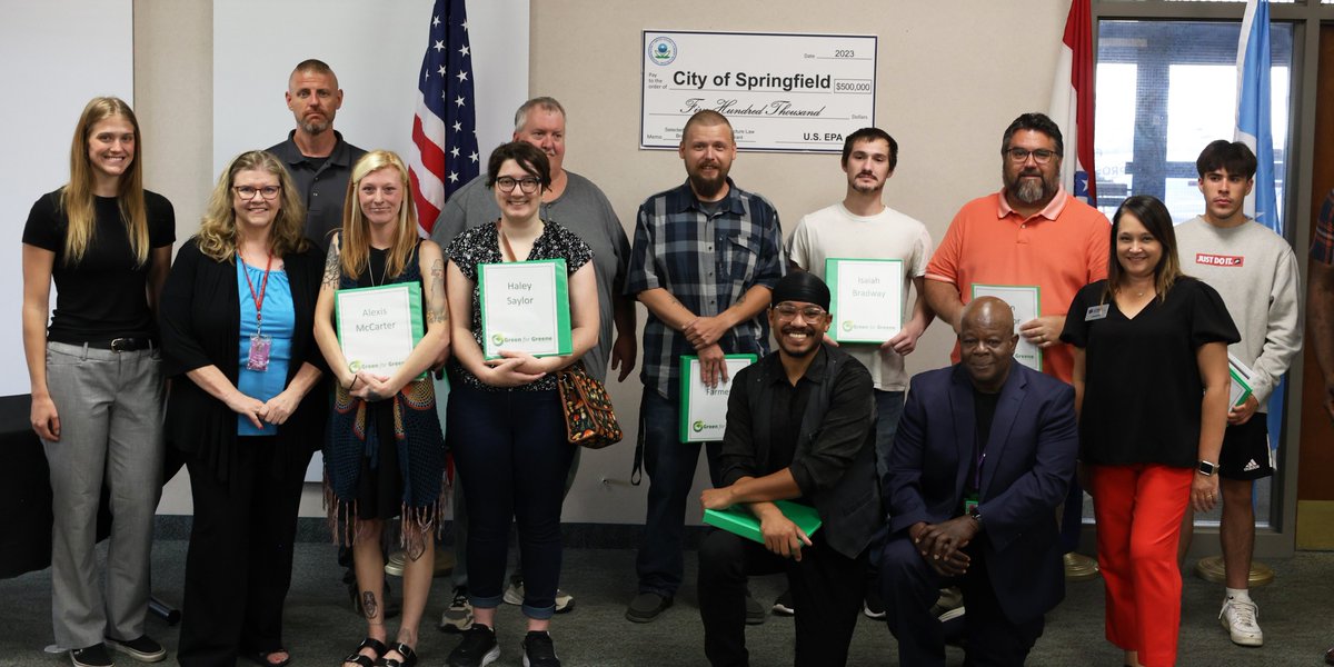 In June, our Brownfields team attended the Green for Greene program graduation at Ozark Correctional Center in Springfield, Missouri. 

The Green for Greene program is a recipient of a Region 7 Brownfields Job Training Grant and uses their funding to support their workforce