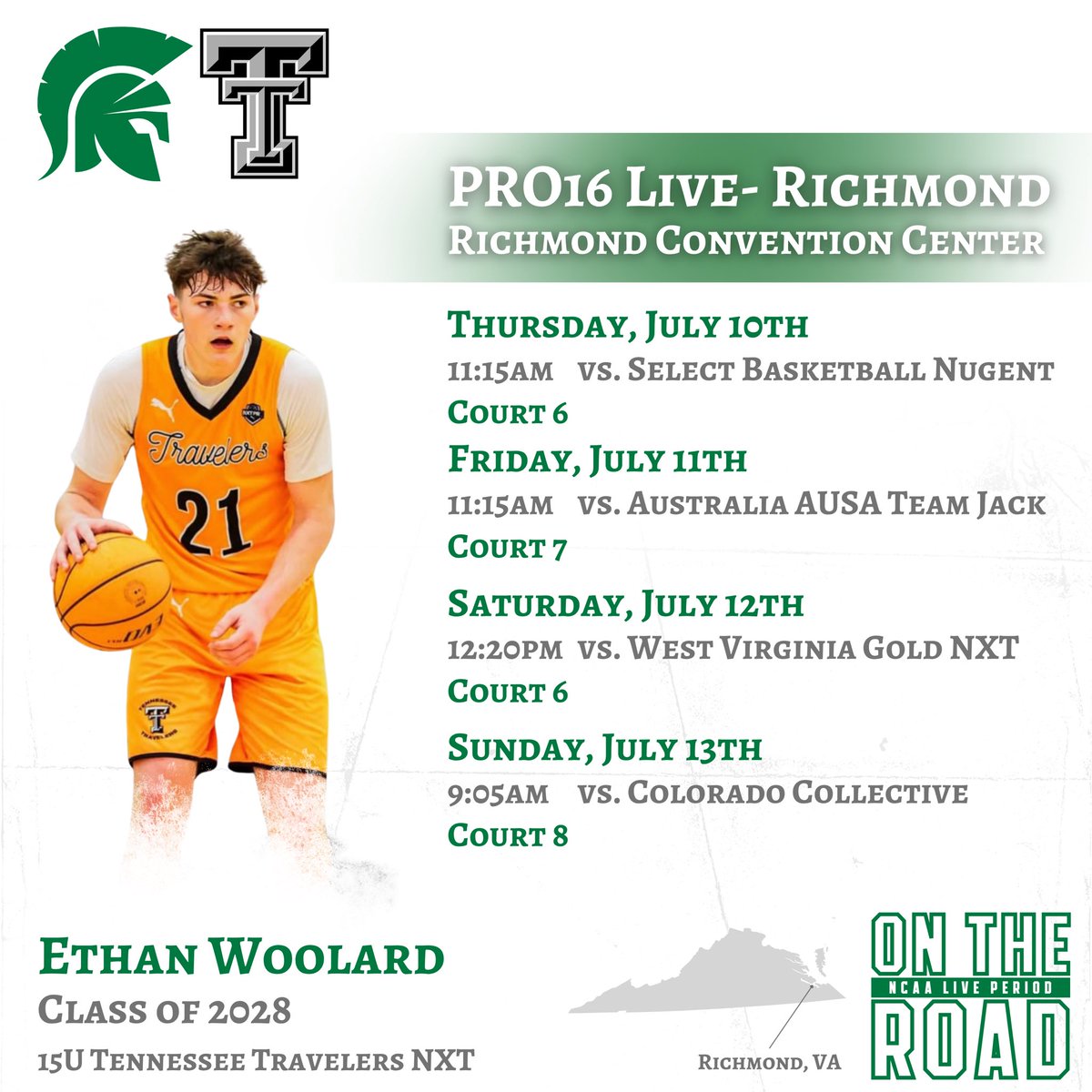 Webb Basketball (@knoxwebbhoops) on Twitter photo Ethan Woolard
Class of 2028
15U <a href="/tntravelers2028/">Tennessee Travelers 2028</a>
- 6’4” guard/forward
📍Richmond, VA Ethan Woolard
Class of 2028
15U <a href="/tntravelers2028/">Tennessee Travelers 2028</a>
- 6’4” guard/forward
📍Richmond, VA