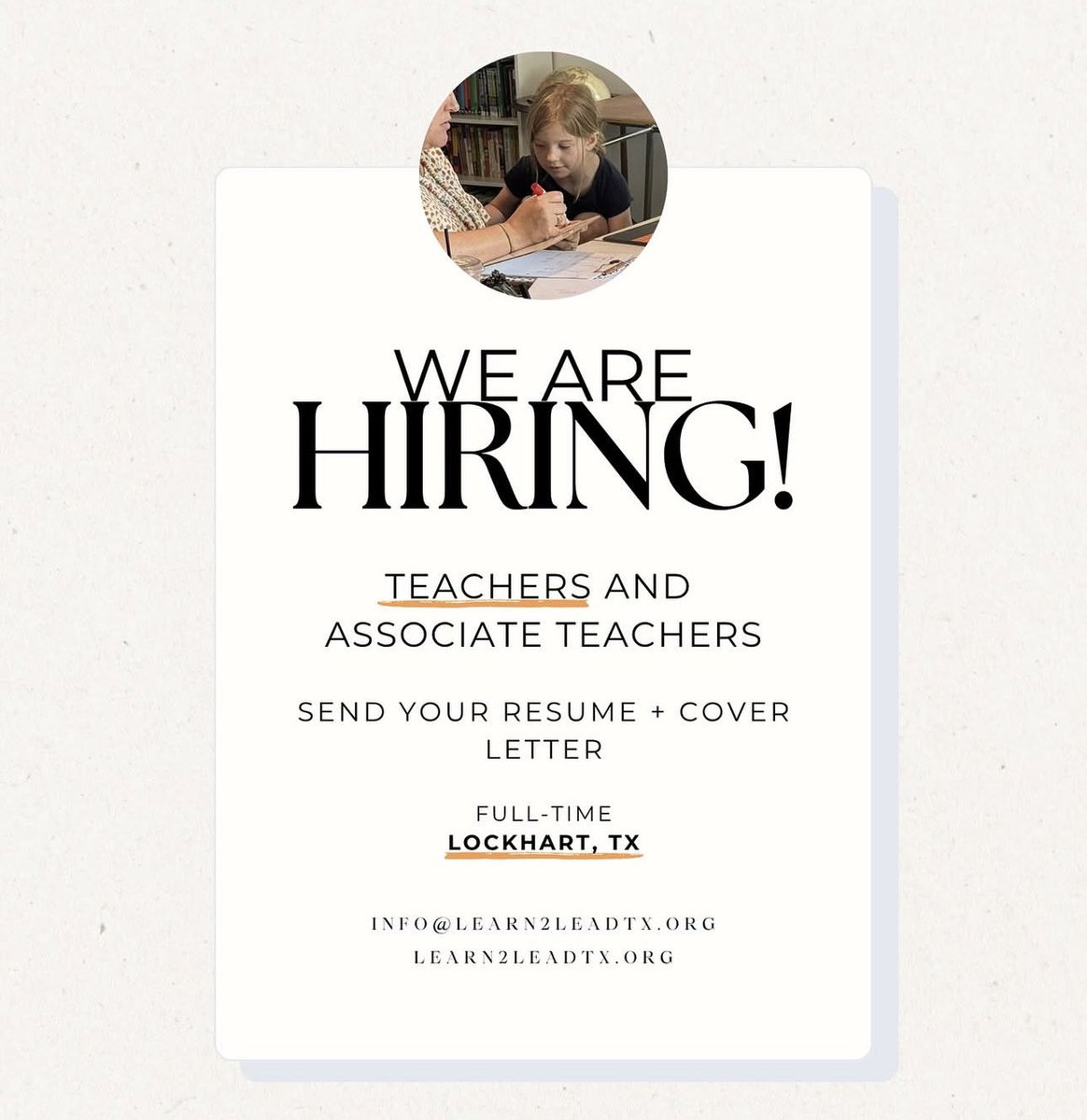 Do you love working with kids?
Interested in smaller class sizes and teaching K–2nd, 3rd–5th, or 6th–8th grade?
📩 Email info@learn2leadtx.org to learn more about the endless opportunities at CLEAR Leadership Academy!
#NowHiring #TeachWithPurpose #LockhartTX