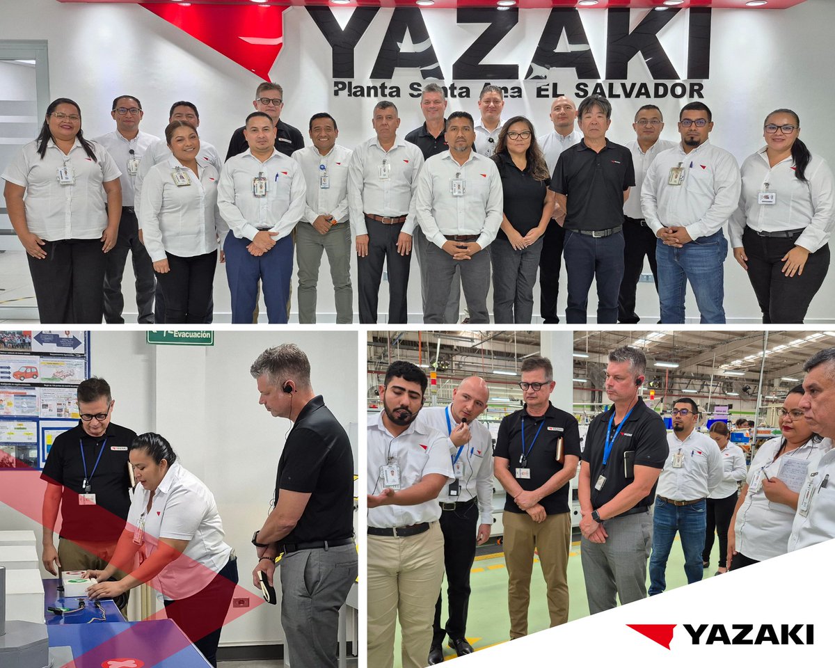 #YazakiLeadership Visits #ElSalvador 🇸🇻
We were honored to welcome our COO, Jerry Moyers, along with VP Mario Carrillo &amp; Director Eddy Munguía, to #YazakiSanta Ana plant. The #TeamYazaki recognized the incredible efforts of our local team in efficiency, quality &amp; teamwork 👏