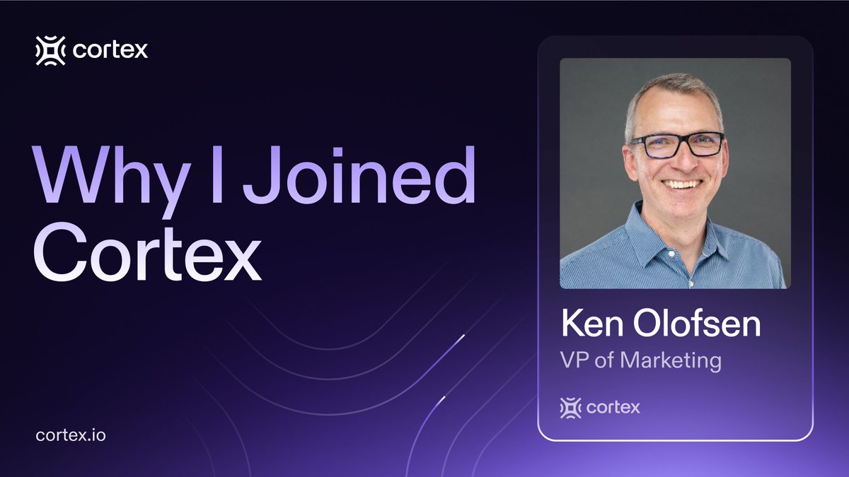 GetCortexApp's tweet image. We’re thrilled to welcome Ken Olofsen as Cortex’s new VP of Marketing! 💜

Ken’s led GTM at Atlassian, Semmle (GitHub), and Labelbox...and now he’s betting on Cortex.

Why? Read his take → cortex.io/post/why-i-m-b…

Join us → cortex.io/careers 🚀