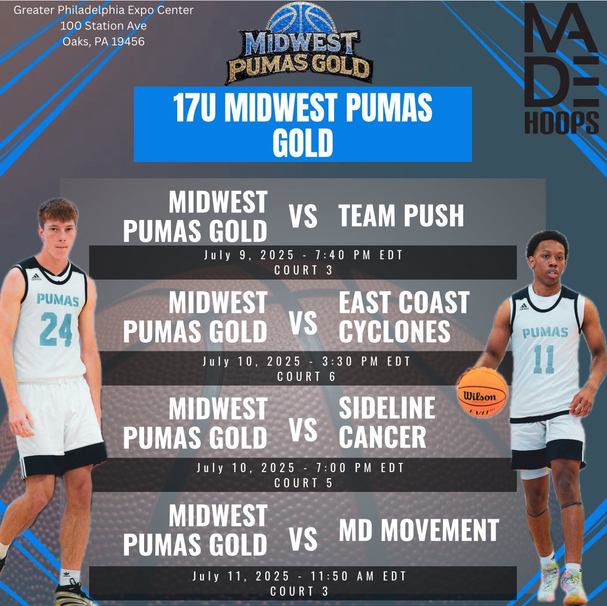 Jeremiah Russell (@jeremiah_r25) on Twitter photo College Coaches, Here is my schedule for Made Hoops Philly 9-11. I will also be there the 12th and 13th. Look forward to having you watch our team play. <a href="/madehoops/">MADE Hoops</a> <a href="/MWPumasGold/">Midwest Pumas Gold 17u</a> <a href="/mbcgrassroots/">Midwest Basketball Club - Grassroots</a> <a href="/lukeharringt0n/">Luke Harrington</a> College Coaches, Here is my schedule for Made Hoops Philly 9-11. I will also be there the 12th and 13th. Look forward to having you watch our team play. <a href="/madehoops/">MADE Hoops</a> <a href="/MWPumasGold/">Midwest Pumas Gold 17u</a> <a href="/mbcgrassroots/">Midwest Basketball Club - Grassroots</a> <a href="/lukeharringt0n/">Luke Harrington</a>