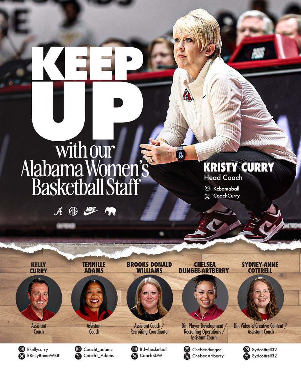 Keeping up with our Coaches 📲

#RollTide #GLG | <a href="/CoachCurry/">Coach Kristy Curry</a>