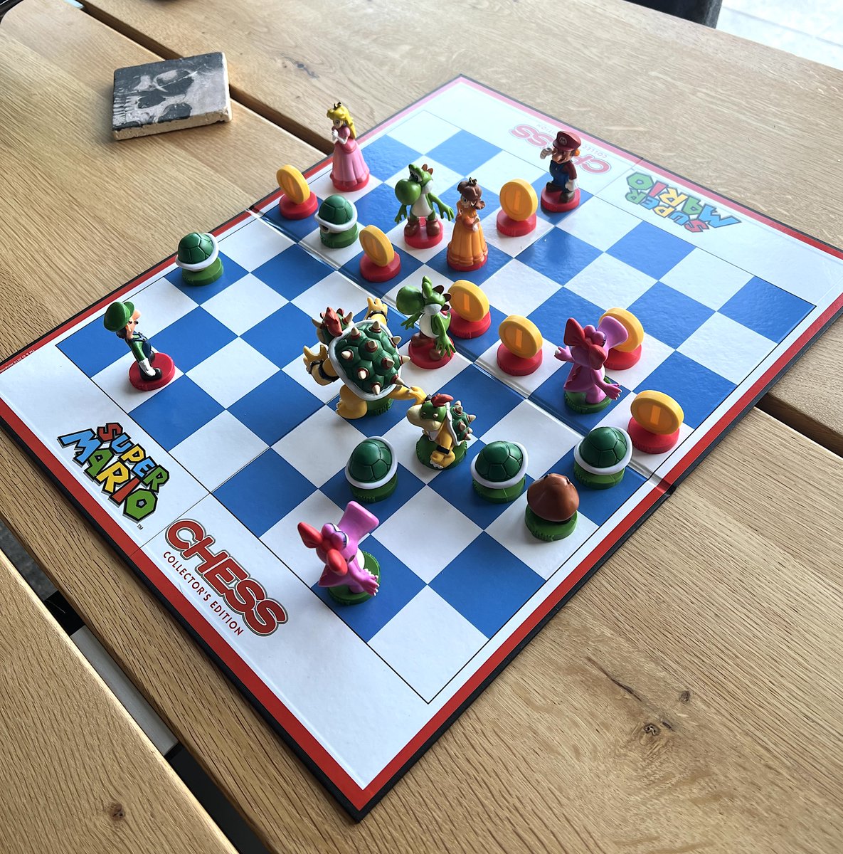 Impromptu game of Super Mario chess with Betty this evening. We've left it at a tense stand-off! 😁