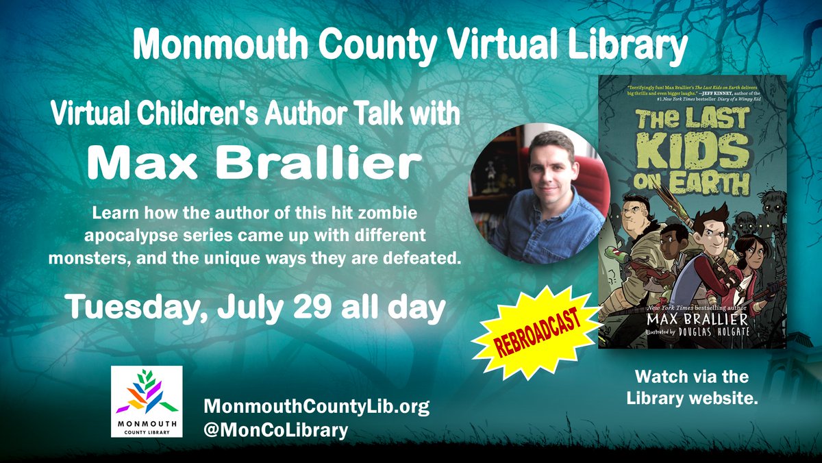 Step inside the mind of the author behind this hit zombie apocalypse series and discover how they designed horrifying monsters—and the unique methods used to defeat them.

#monmouthcountylibrary #moncolibrary #virtuallearning #borrowbeforeyoubuy #thelastkidsonearth #maxbrallier