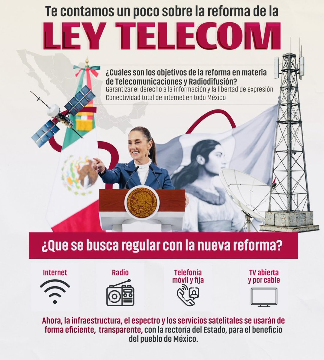 Obed_Olivares's tweet image. 🔴Con beneplácito apoyamos la nueva Ley de Telecomunicaciones y Radiodifusión #LeyTELECOM📡📺🎚️☎️📱🛰️que consolida la creación de la Agencia de Transformación Digital y Telecomunicaciones @AgenciaGobMX como nueva autoridad reguladora del sector con la gran directriz de @PPmerino