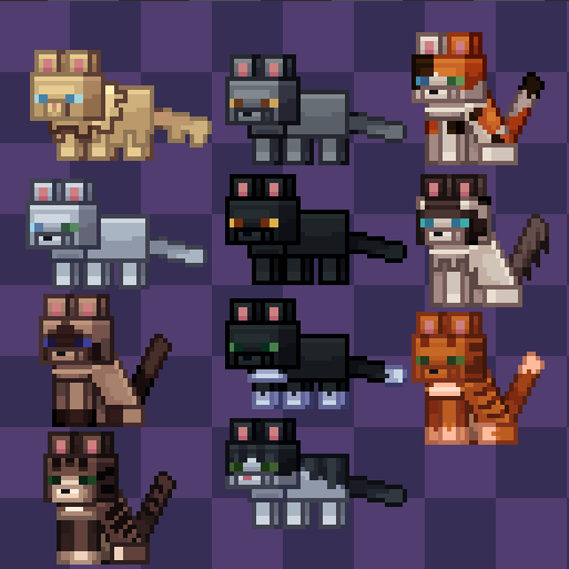cristaraptor's tweet image. something for a texture pack 🐈

#Minecraft #pixelart