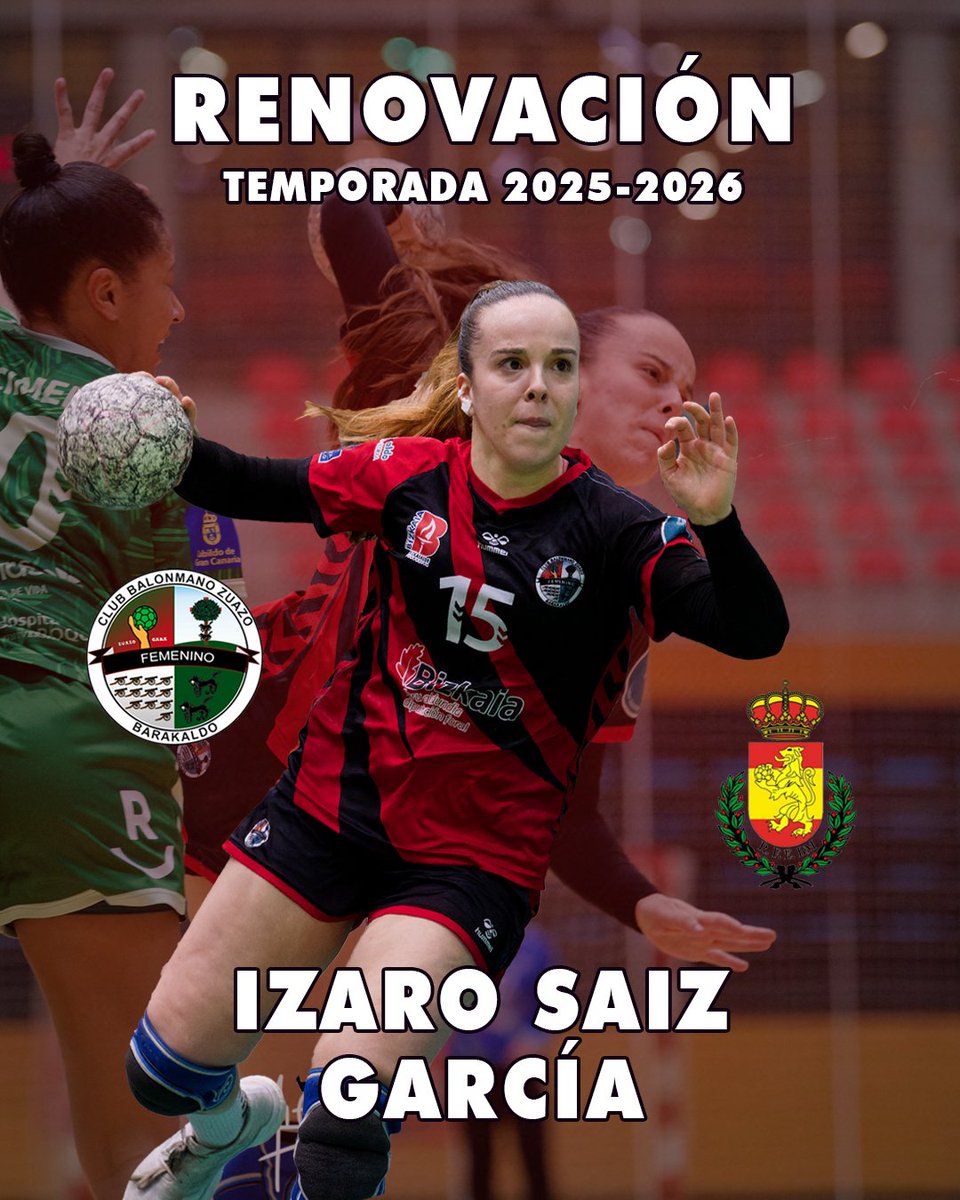 Club Balonmano Zuazo (@cbmzuazo) on Twitter photo ⚠️ RENOVACIÓN ⚠️
🏆 Temporada 2025-26
🎙 La central vizcaína Izaro Saiz García seguirá con las #GuerrerasZuazotarras su evolución la llevó a terminar siendo una de las jugadoras importantes, algo que terminará de confirmar con el reto del ascenso! 💪
📸 <a href="/aglphotosports/">Alfredo G.L.</a>
#ZuazoGara ⚠️ RENOVACIÓN ⚠️
🏆 Temporada 2025-26
🎙 La central vizcaína Izaro Saiz García seguirá con las #GuerrerasZuazotarras su evolución la llevó a terminar siendo una de las jugadoras importantes, algo que terminará de confirmar con el reto del ascenso! 💪
📸 <a href="/aglphotosports/">Alfredo G.L.</a>
#ZuazoGara