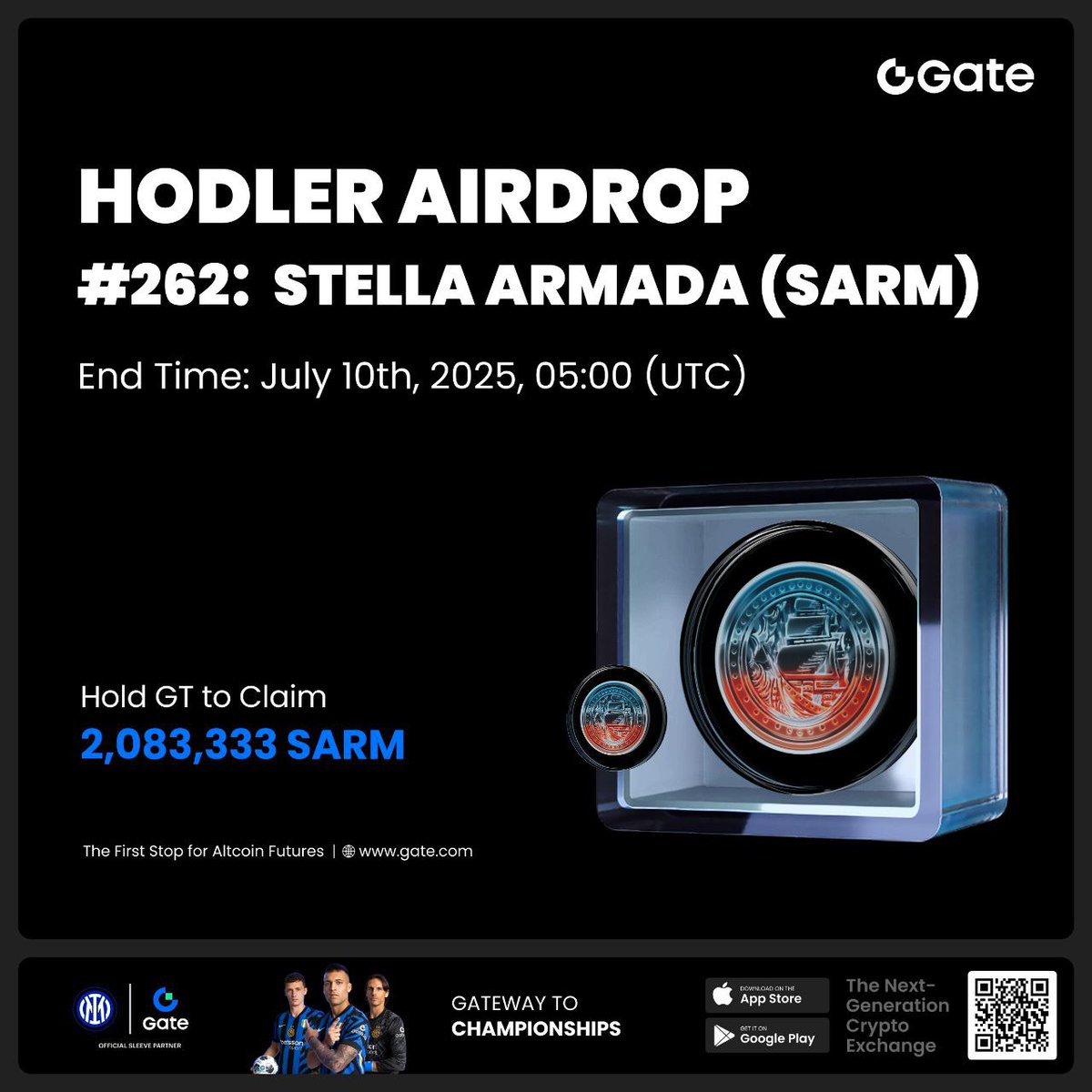 Gate ES (@gateio_es) on Twitter photo 🎁 Airdrop HODLer #262: ¡2,083,333 $SARM para repartir! <a href="/SARM_OfficialX/">Stella Armada OFFICIAL</a>
¡Solo necesitas tener 1 $GT para calificar!
📅Fin del Airdrop HODLer: 10 de julio a las 05:00 (UTC)
🎯Reclama: gate.com/hodler-airdrop…
🔍Más info: gate.com/article/45986
#Gate #HODLerAirdrop #SARM 🎁 Airdrop HODLer #262: ¡2,083,333 $SARM para repartir! <a href="/SARM_OfficialX/">Stella Armada OFFICIAL</a>
¡Solo necesitas tener 1 $GT para calificar!
📅Fin del Airdrop HODLer: 10 de julio a las 05:00 (UTC)
🎯Reclama: gate.com/hodler-airdrop…
🔍Más info: gate.com/article/45986
#Gate #HODLerAirdrop #SARM