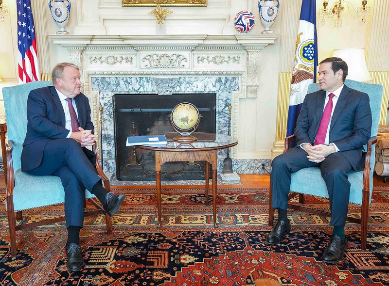 FM <a href="/larsloekke/">Lars Løkke Rasmussen</a>: “We need to build on momentum from NATO summit in the Hauge. Essential that the US maintains support for Ukraine. First personal meeting with my colleague <a href="/marcorubio/">Marco Rubio</a> in Washington DC, where we also discussed the importance of a ceasefire in Gaza.”