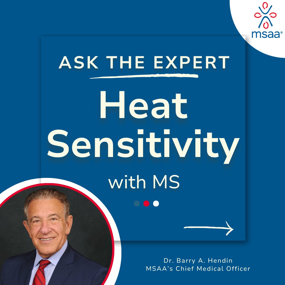 MSassociation's tweet image. #Heatsensitivity in #MS can be a common and troubling experience, especially during the warmer months, and can lead to worsening symptoms for those living with #multiplesclerosis.☀️ 

Fortunately, there are helpful strategies to cope.🌡️
 blog.mymsaa.org/ask-the-expert…