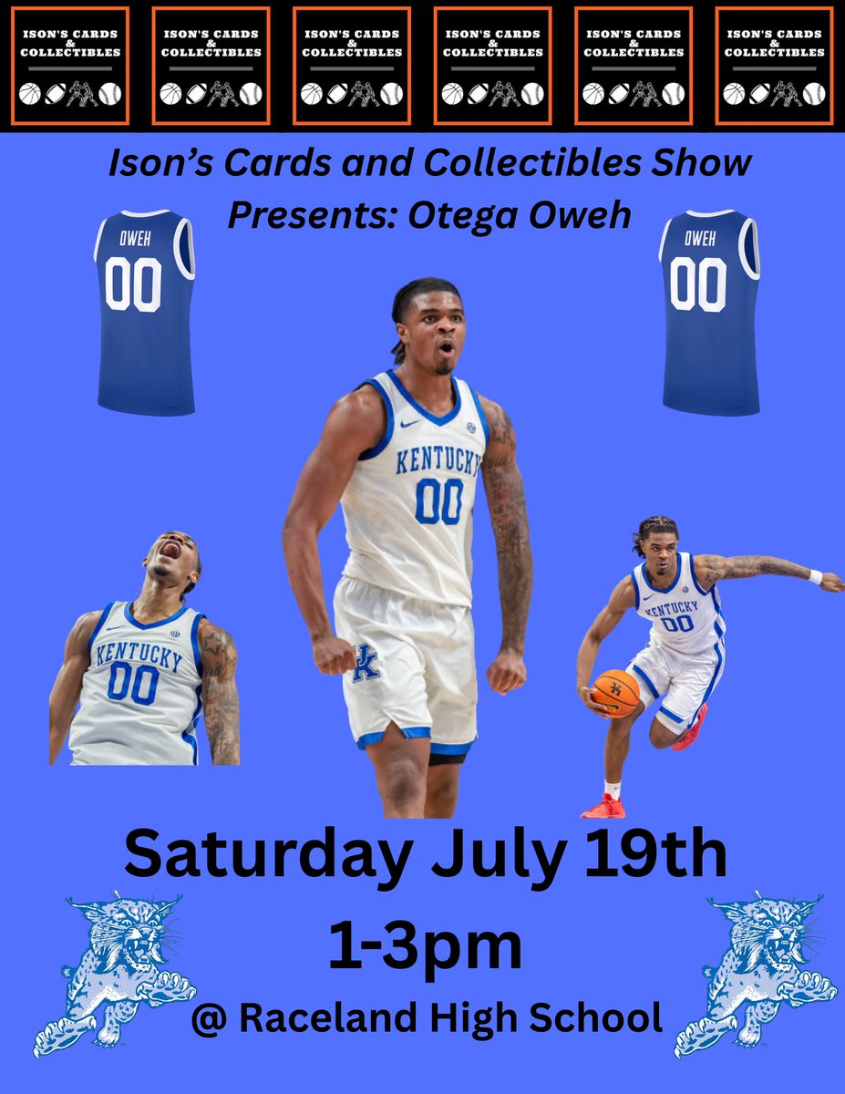 One of College Basketball’s top returning players this season, will be at Raceland High School on Saturday July 19th from 1-3pm! Come out and meet Kentucky Basketball Star Otega Oweh! 
#Kentucky #BBN