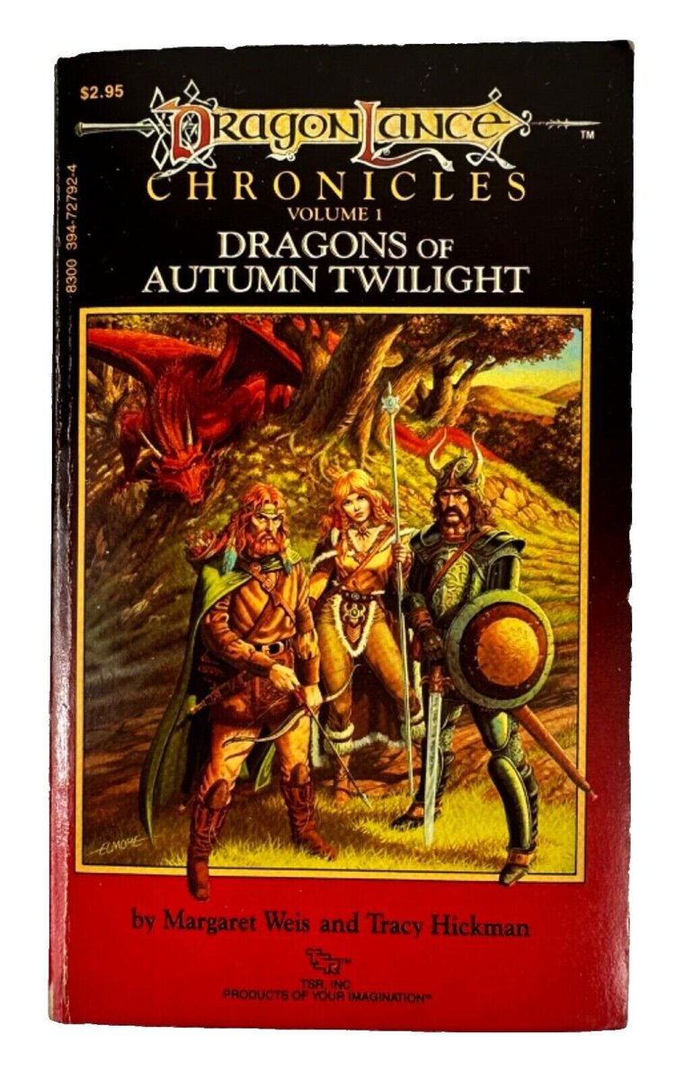 Today's Classic Cover is Dragons of Autumn Twilight by Margaret Weis and Tracy Hickman. The Dragonlance series' iconic look is brought to you by Larry Elmore! 

[Image posted by gizmogadget66 on Ebay]