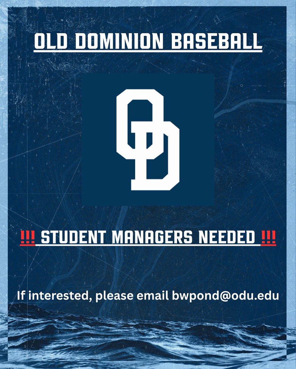 Interested in becoming a student manager for us this year? WE NEED YOU! Email bwpond@odu for more details